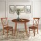 International Concepts 42 in. Solid Wood Round Dual Drop Leaf Dining Table with 2 Chairs in Distressed Oak K42-42DL-C613-2 - alternate 2